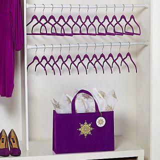 Joy Mangano Huggable Hangers 28 piece Set with Snowflake Design Velvety Gift Ba