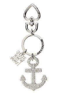 Juicy Couture Keychain Pave Anchor Keyfob Key Chain Silver Rings Jewelry
