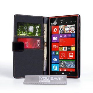 Yousave Accessories Nokia Lumia 1520 Case Black PU Leather Wallet Cover Cell Phones & Accessories