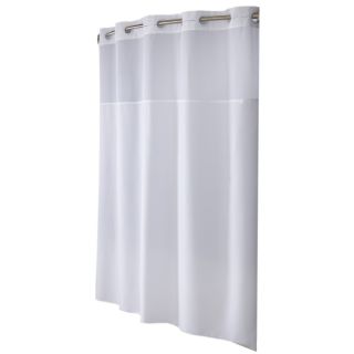 Hookless Polyester White Solid Shower Curtain Shower Curtain