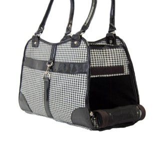 Anima Houndstooth Purse Carrier, 13.5 Inch by 6.5 Inch by 10.5 Inch, Black  Pet Carriers 