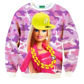 Barbie doll 3D Hoodies Pullovers sweaters Galaxy sweatshirts Women/Men (S)  Martial Arts Uniforms  Sports & Outdoors