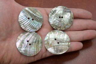 4 Pcs Round Abalone Shell Sewing Buttons 40mm