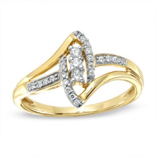 CT. T.W. Diamond Marquise Bypass Ring in 10K Gold   Zales
