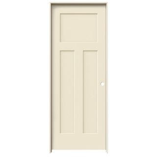 ReliaBilt 3 Panel Craftsman Solid Core Smooth Molded Composite Left Hand Interior Single Prehung Door (Common 80 in x 30 in; Actual 81.68 in x 31.56 in)