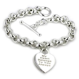 Engravable Heart Bracelet in Sterling Silver (5 Lines)   Zales