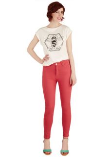 Forever and a Daytrip Jeans in Coral  Mod Retro Vintage Pants