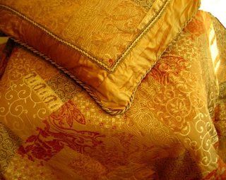 Jacquard Chenille King Comforter Set, Gold/Taupe  