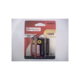 Utilitech 3 Pack 9V Alkaline Batteries