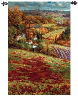 Valley View Autumn Countryside Wall Art Hanging Tapestry 53" x 35"  