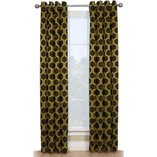 Style Selections Quinn 84 in L Geometric Chocolate/Green Thermal Grommet Window Curtain Panel