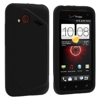Black Silicone Rubber Gel Soft Skin Case Cover for HTC Droid Incredible 4G LTE Cell Phones & Accessories