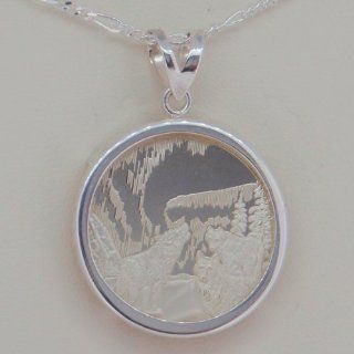Alaska Mint Silver Medallion .999 1/4 Oz Pendant Jewelry Wolf Wolves Northern Lights Plain Edge  Collectible Coins  