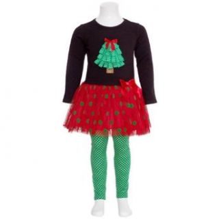 Girls Christmas Outfit   Holiday Dots Tree Tunic and Dot Legging Set SIZE 4 Pants Clothing Sets Clothing