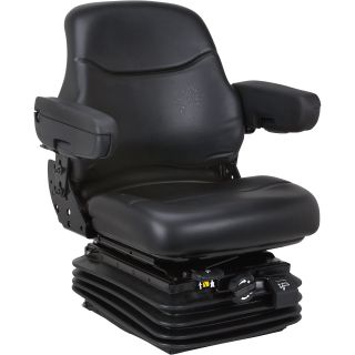 K & M Uni Pro Multi-Adjust, Multi-Purpose Tractor Seat and Suspension – Black, Model# 7810  Suspension Seats