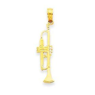 14k Gold Trumpet Pendant Jewelry