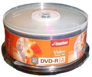 Imation DVD R 30 Discs 8x / 2 Hr / 4.7 GB Blank Video Media Electronics