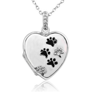ASPCA® Tender Voices™ Diamond Accent Heart Locket with Paw Prints