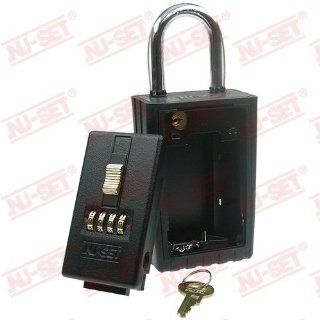 NU SET 2020S 3 4 Number Combination Lock Box with Keyed Shackle and Self Scramble Dials   Combination Padlocks  