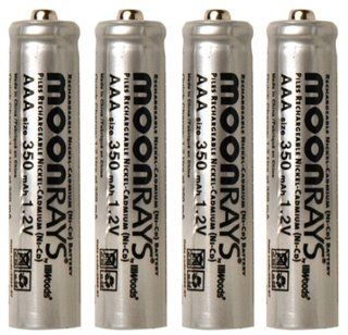 Moonrays 97126 350mAh NiCd AAA Rechargeable Solar Batteries, 4 Pack Electronics
