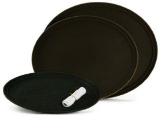 GET NS 3100 BR Oval Serving Tray, Non Skid, 31 x 25 in, Brown, Pack of 6 Kitchen & Dining