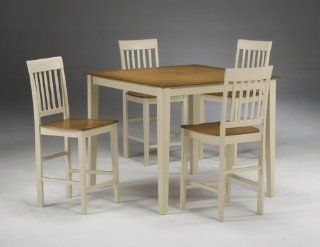 Shop Hillsdale Riverview Square Counter Height 5 Piece Dining Set, Antique White, Set Includes 1 Table and 4 Stools at the  Furniture Store. Find the latest styles with the lowest prices from Hillsdale Furniture