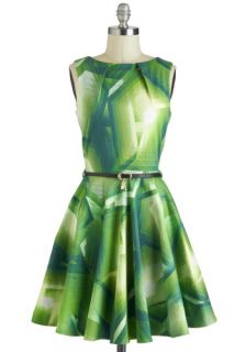 Luck Be a Lady Dress in Green Prisms  Mod Retro Vintage Dresses