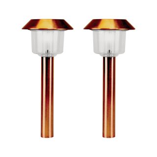 Copper Stainless Steel Solar Lights — Two Pack, Model# E98AC  Solar Lighting