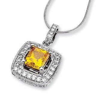 14kw Emma Grace Princess Cultured Diamond 16in Pendant Jewelry