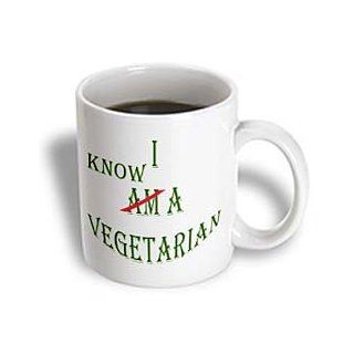 3dRose I Know a Vegetarian Ceramic Mug, 11 Ounce Kitchen & Dining