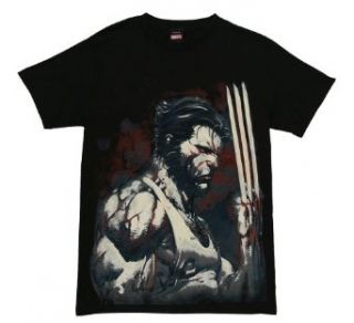Marvel Comics X men Wolverine Blood and Steel Men's Black T shirt Movie And Tv Fan T Shirts Clothing
