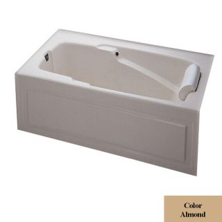 Laurel Mountain Mercer VI 72 in L x 36 in W x 21.5 in H Almond Acrylic Rectangular Skirted Bathtub with Left Hand Drain