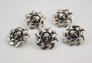 10 pcs. Silver Zinc Skull Rowel Head Rivets Studs Decorations Findings 20 mm. KSKN20  Other Products  