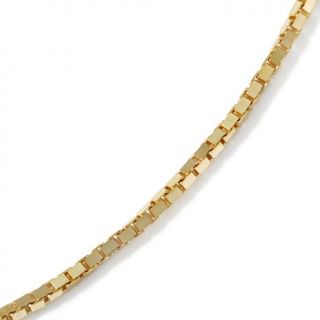 14K Yellow Gold Box Link Chain Necklace   1mm