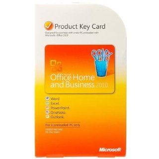 New Microsoft Office Home Business 2010 Product Key Card Single Non Transferrable License Software