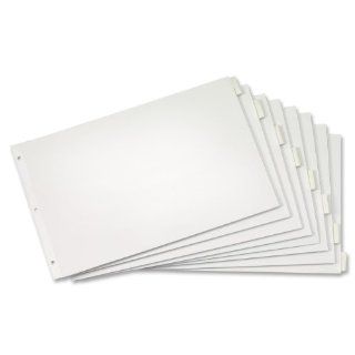 Paper Insertable Dividers, 8 Tab, 11 x 17, White Paper/Clear Tabs  Binder Index Dividers 
