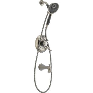 Delta Carlisle Stainless 1 Handle Bathtub and Shower Faucet with Multi Function Showerhead
