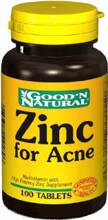 Zinc for Acne   100 tabs,(Good'n Natural) Health & Personal Care
