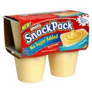Hunt's Snack Pack No Sugar Added Vanilla Pudding Cups   12 Pack  Grocery & Gourmet Food