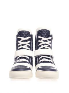Quilted leather high top trainers  Balmain