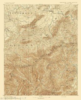 Historical Topographic Maps   MT GUYOT SHEET TENNESSEE (TN/NC) USGS 1893   Matte Art Paper   Prints