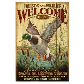 American Expedition Wooden Welcome Sign, Mallard Duck  Hunting Signs  Sports & Outdoors