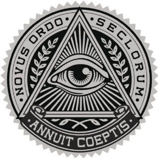 ALL SEEING EYE IN TRIANGLE CREST BLACK GREY Vinyl Decal Sticker Two in One Pack (12 Inches Wide)  