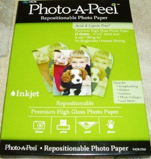 Photo   A   Peel High Gloss Repositionable Photo Paper 4" x 6" x 12 Sheets