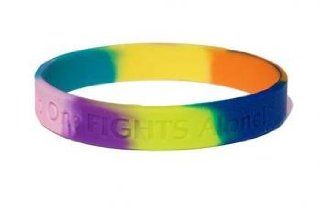 No One Fights Alone Wristband   All Cancer Awareness (Multicolored)  Sports Wristbands  Sports & Outdoors
