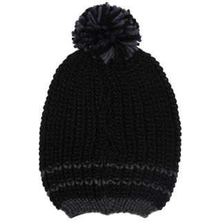 Crosshatch Mens Hillside Chunky Knitted Hat   Black/Steel      Clothing