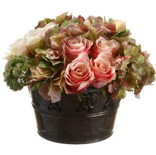 Shop 8" Hydrangea, Rose & Sedum Silk Flower Arrangement  Pink/Green (case of 2) at the  Home Dcor Store. Find the latest styles with the lowest prices from Silks Are Forever