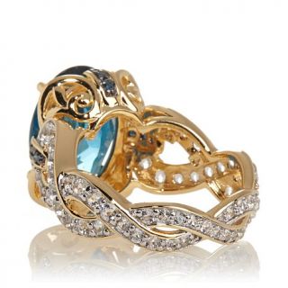 Victoria Wieck London Blue Topaz and Blue Diamond Ring
