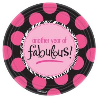 Another Year Of Fabulous Cake Plates (8 Pack)   Childrens Party Supplies