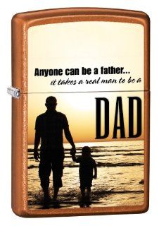 Zippo Pocket Lighter Translucnet Toffee Dad Anyone Can Be Father (Toffee, 3 1/2 Inch x 2 1/4 Inch)  Camping And Hiking Equipment  Sports & Outdoors